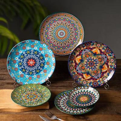 6.5in/8in/10in Ceramic Plates Egg Plate Bone Disc Western Steak Main Course Plates Shallow Flat Plates