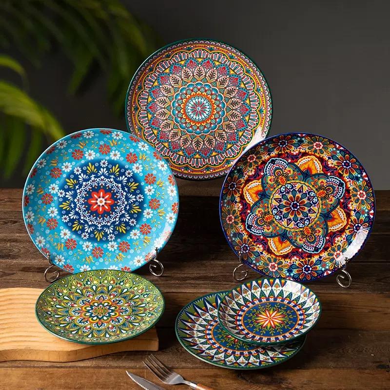 6.5in/8in/10in Ceramic Plates Egg Plate Bone Disc Western Steak Main Course Plates Shallow Flat Plates