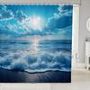 Blue Crab Shower Curtain,Hippie Boho Mandala Bathroom Curtain Small Size Sea Ocean Nautical Theme Bath Curtain Beach Animal