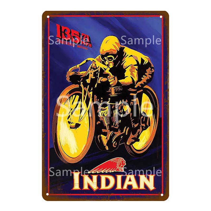 Vintage Race Motorcycle Poster Triumph Metal Tin Plaque Retro Signs For Pub Bar Garage Home Wall Decor 20x30cm YL143