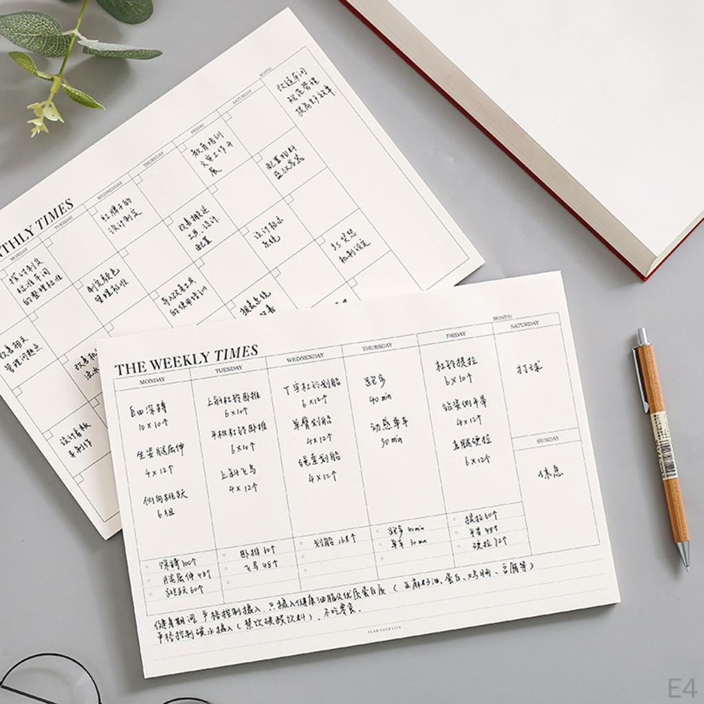 Monthly Calendar Pad Tear-Off Collections Sheets Tasks Scheduler Organizer for