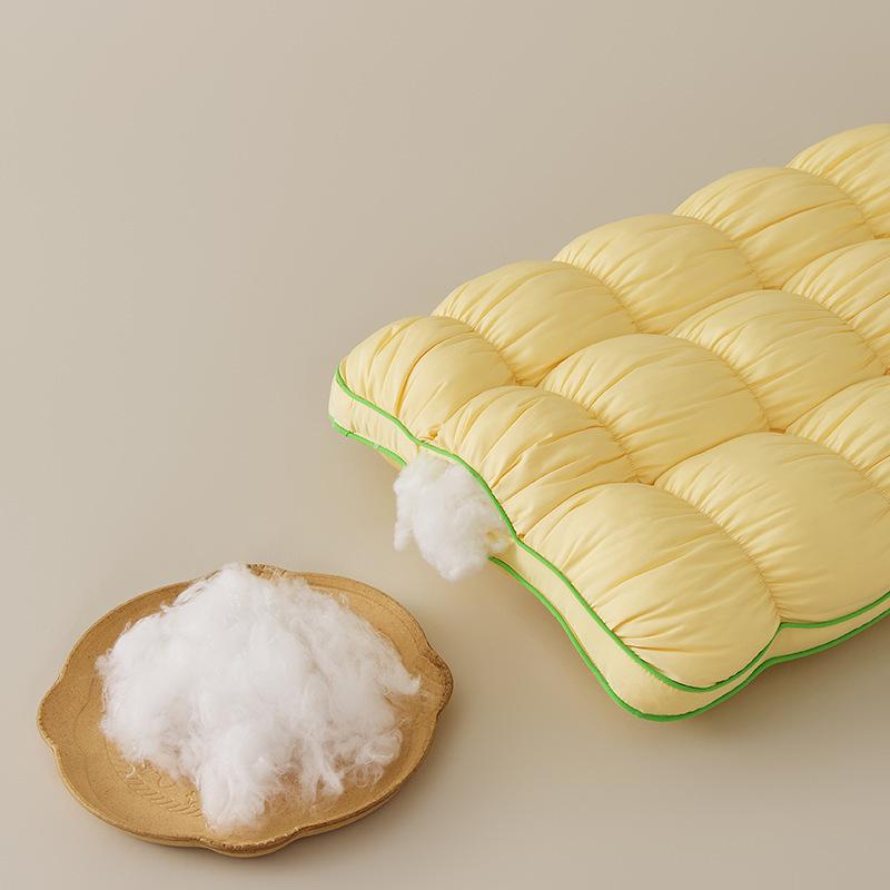 Soft and Fluffy High Pillow Household Neck Protection Sleep Aid Pillows French Cloud Bread Pillow Core Washable Without Fading