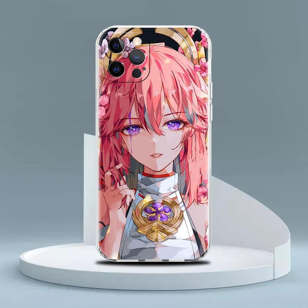 Genshin Impact Raiden Shogun Baal Clear Case For Apple iPhone 13 11 14 12 Pro 7 8 Plus XR X XS Max 6 6S 13Pro Phone Cover