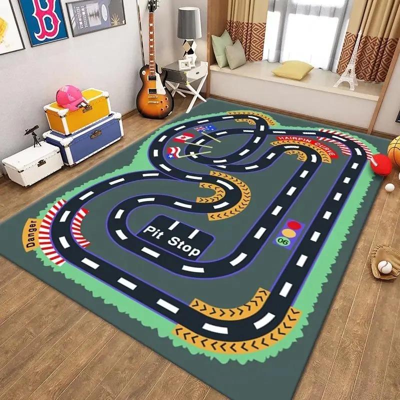 Baby Playing Mat Anti-slip Crawling Mat Scene Map City Traffic Soft Suede Carpet Children's Anti-fall Crawling Mat Game Toys