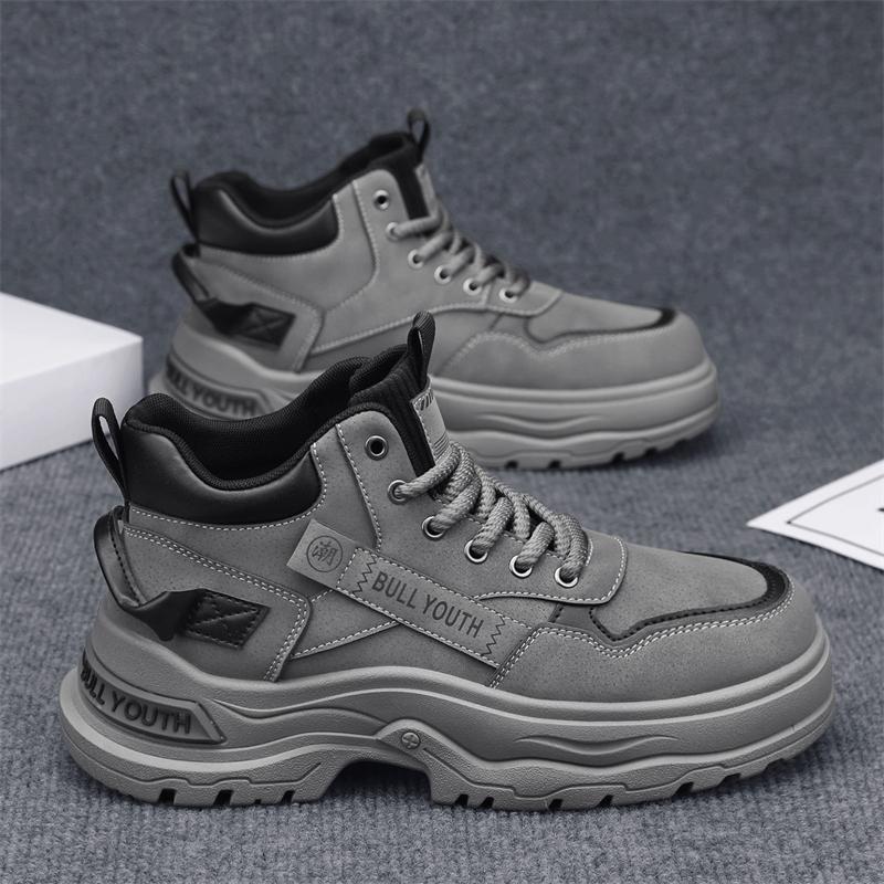 New Fashion Autumn And Winter Men's High Top Martin Boots Students Male Boys Trending Soft Sole Work Shoes Labor Protection Martin Sneakers