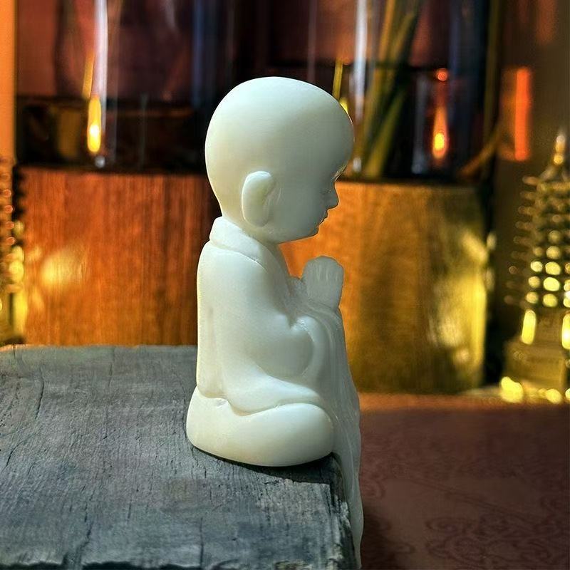 Zen Młody Mnich Figurki Dekoracyjne Rzeźba Figury Buddyjskiej Urocze Dekoracje Ozdoby do Domu Pokoju Biura Ogrodu