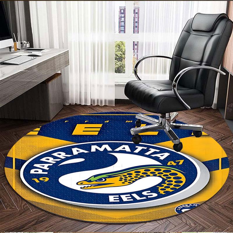 Parramatta Eels Print Round Rug, Washable Floor Carpet, For Entryway Dorm Laundry Room Office Study, Home Decor Birthday Christmas Gift