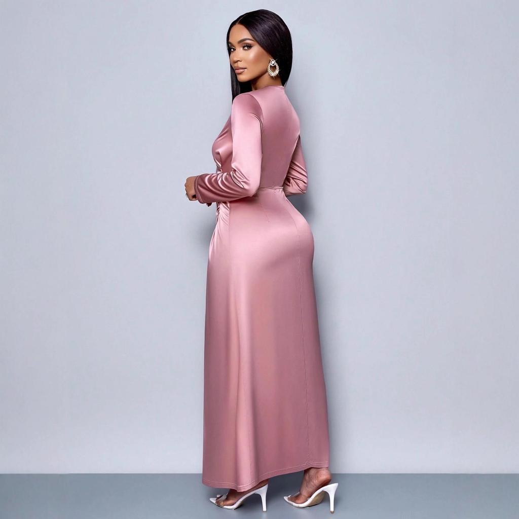 2025 Elegant Solid Color Satin Evening Gown