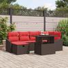 Garden Sofa Set 7 Pieces Poly Rattan