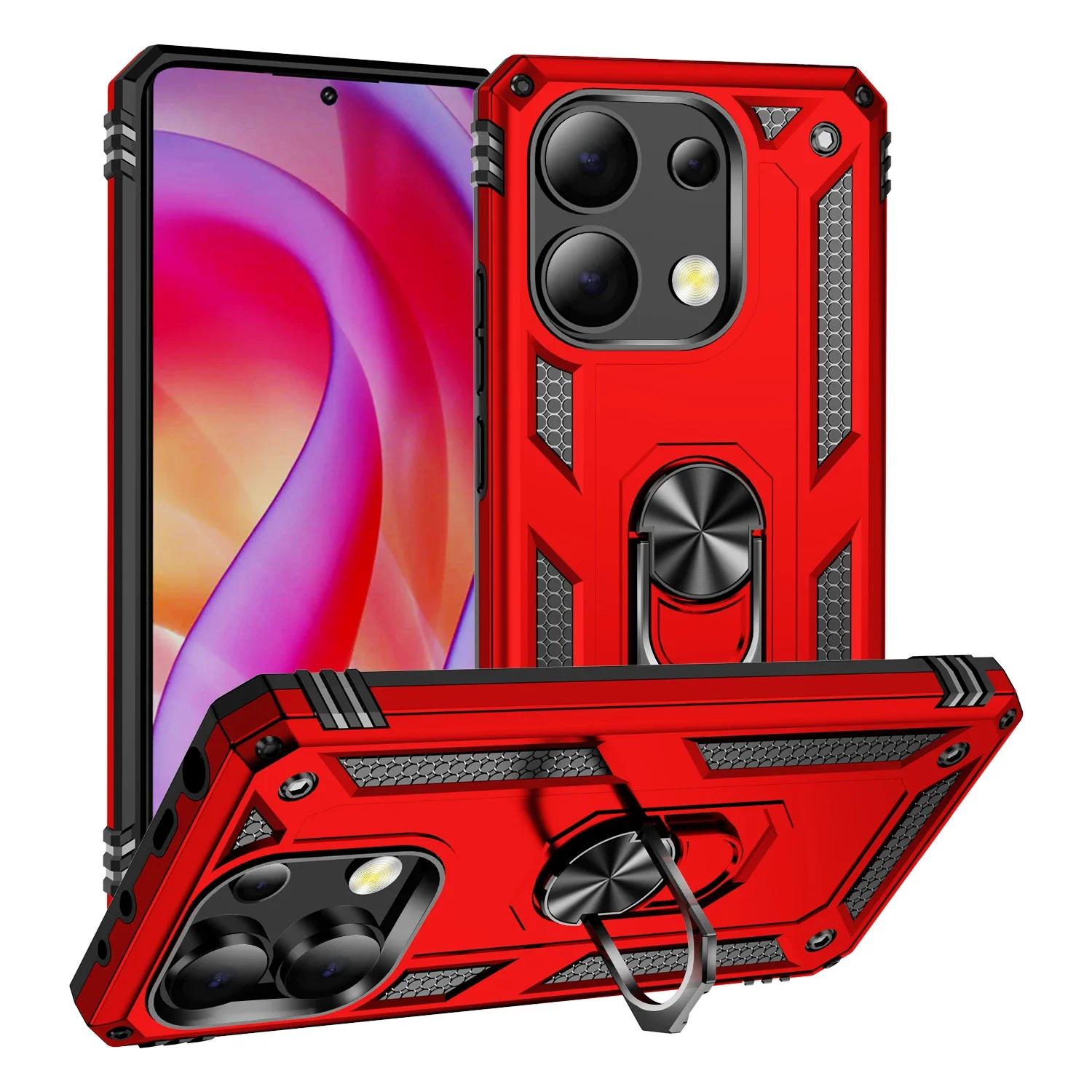 

Shockproof Bumper Armor Anti-fall Case For Xiaomi Redmi Note 13 12 11 10 Pro Plus 11S 11T 10T 10C 10S 5G Magnet Metal Ring Cover Redmi 10