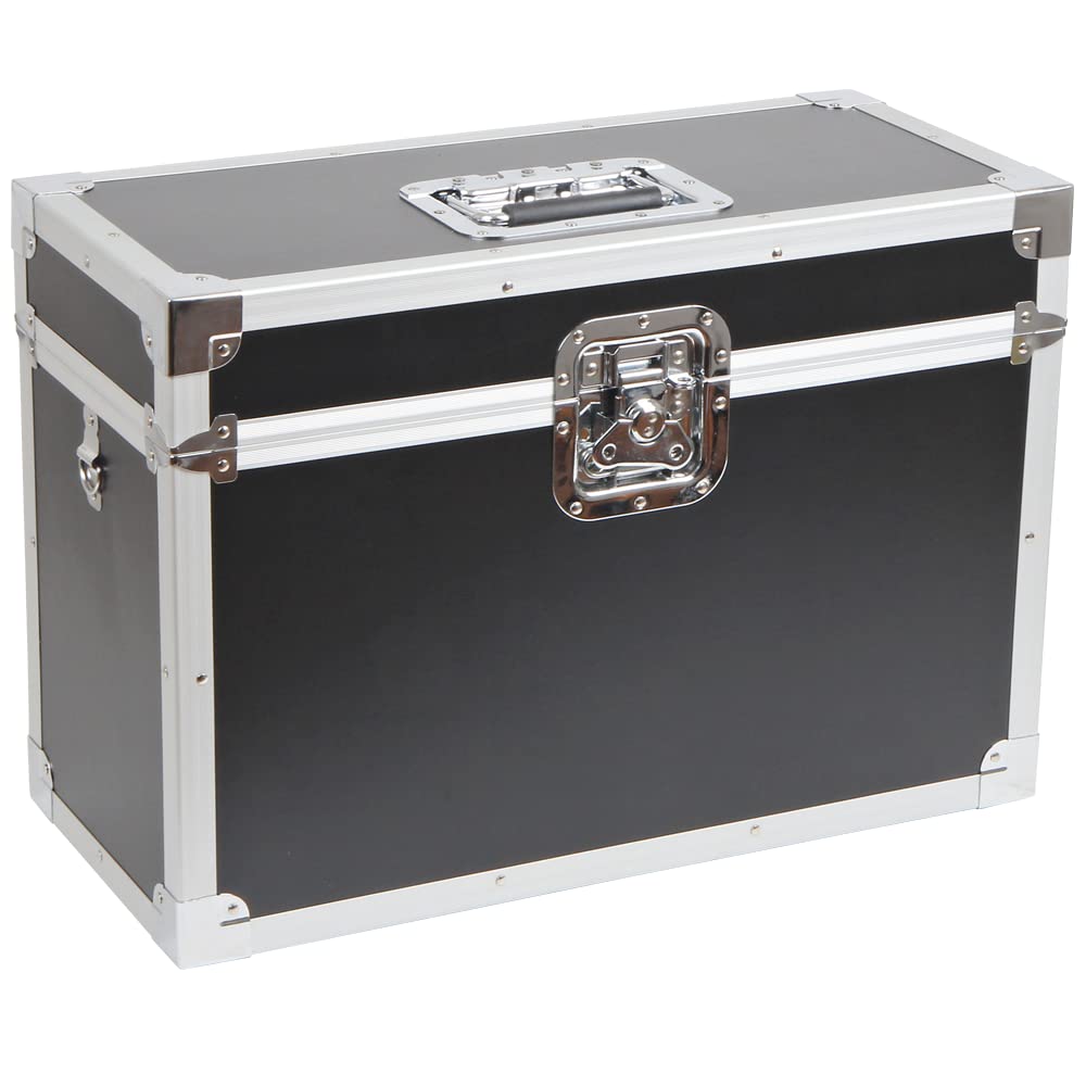 BAGandCASE ALIKAN Microphone Case, Aluminum Case for Wired and Wireless Microphones, Holds 24 Microphones, Aluminum Hard Case with Shoulder Strap,