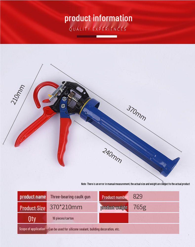 Labor-Saving Rotating Caulking Gun: Automatic Glass Glue Dispenser with Large Stroke for Hard Support