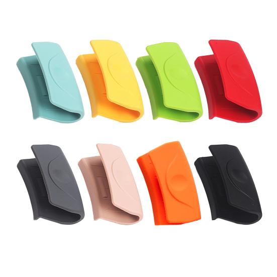 1 pár silikonových držadel pro asistenci Horké rukojeti pánve Protiskluzové žáruvzdorné rukávy na rukojeti hrnců pro smaltované pánve litinové pánve