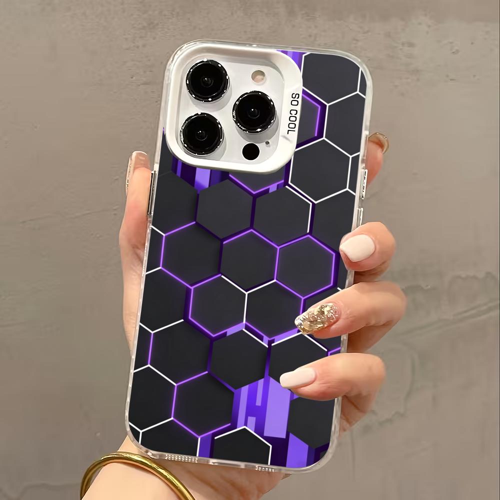 Honeycomb pattern phone case suitable for iPhone 17 16 15 14 13 12 11 Pro/Max/Plus anti drop and shockproof back cover