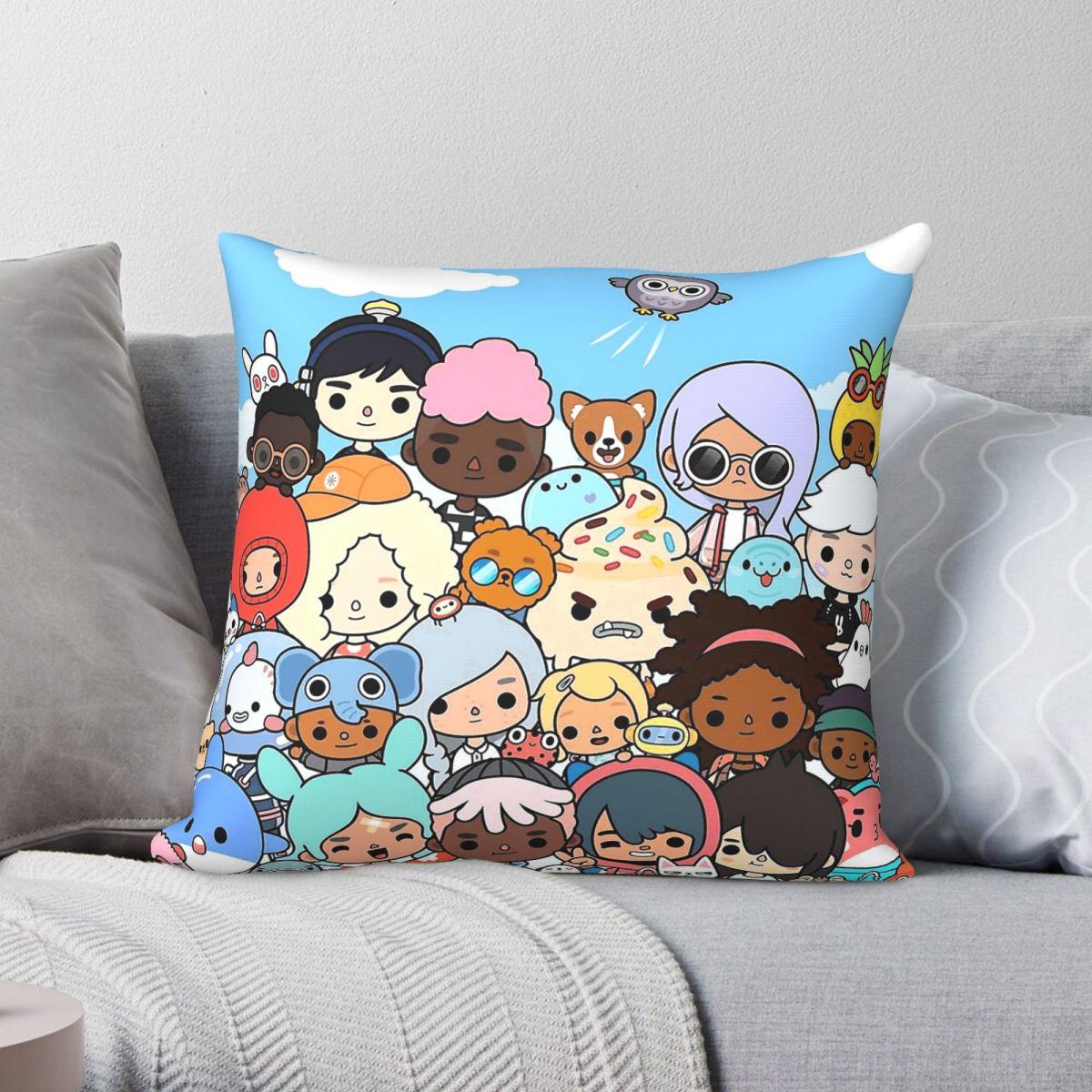Exquisite Ornaments Unisex Toca Boca Squad Square Pillowcase Polyester Linen Velvet Creative Zip Decor Throw Pillow Case Car Cushion Cover 18