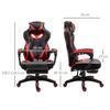 Gaming Chair, PU Leather Computer Chair, Home Office Chair with Footrest, Lumbar Support and Headrest, Red