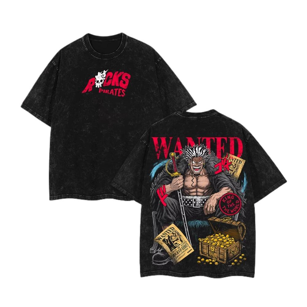 

Anime One Piece Rocks D.Xebec Graphic Unisex Black Cotton T-shirt O-neck Vintage Y2k Men s Women s T Shirt S