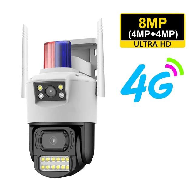

4G SIM IP-камера 8MP Dual Lens Smart Home Бездротова камера WaterproofAlarm Auto Track Night Vision V380 Pro Security Protection 8MP 4G Camera білий