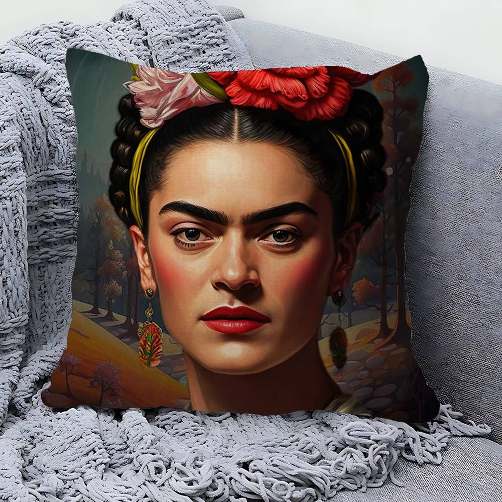 Vintage Künstler F-Frida K-Kahlo Kissenbezug Kissenhülle Polsterung Sofa Überwurf Kissen Heimdeko Kissenbezug