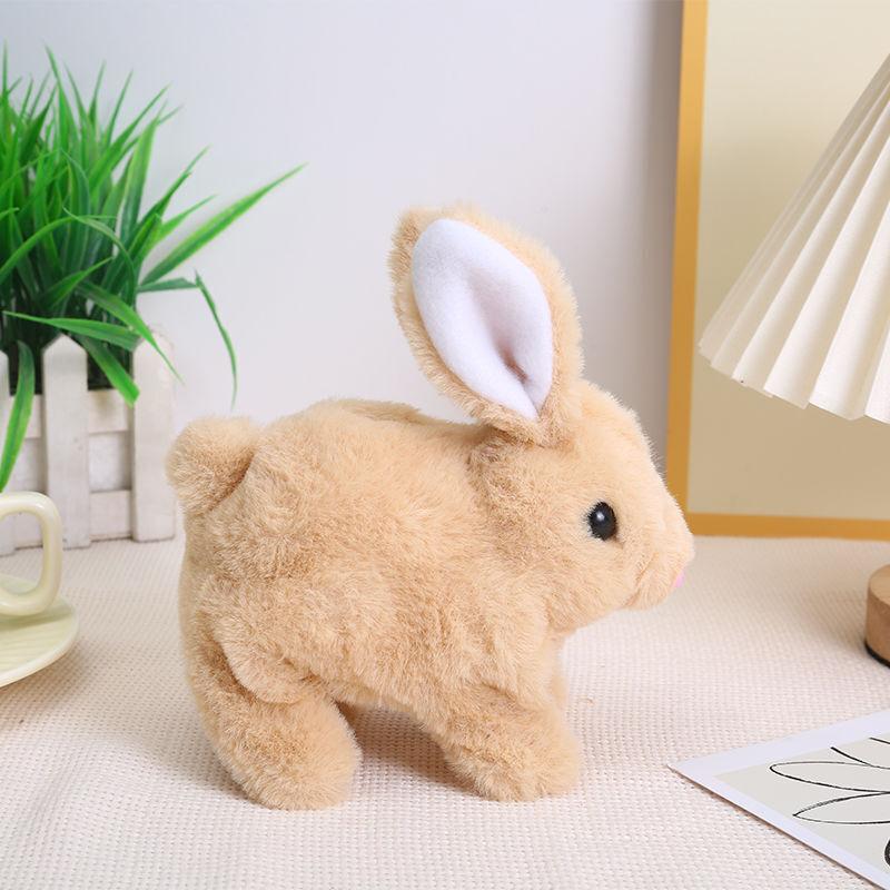 

Electric Bunny Doll Plush Simulation Cute Rabbit Interactive Toys Walking Dolls Children s Accompany Birthday Gift коричневый