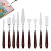 9 Stück Ölfarben-Metallmesser Kunstspachtel Edelstahl-Farb-Gouache-Paletten-Kits Werkzeuge Feinkunstmesser Malwerkzeug-Sets