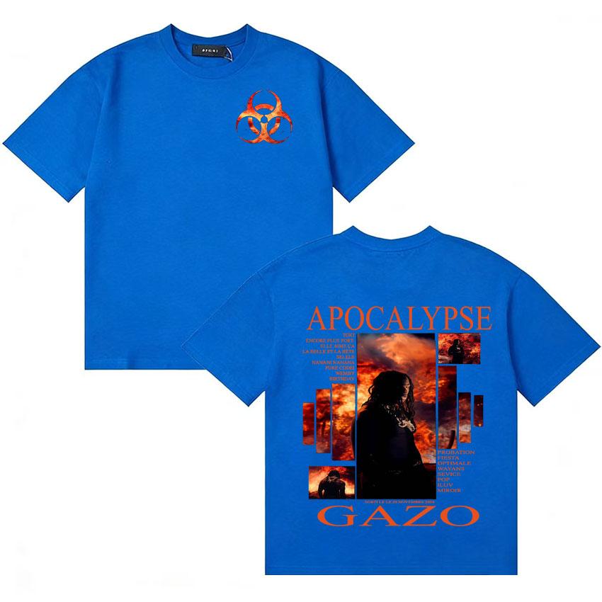 Rapper Gazo APOCALYPSE Album Merch Tshirt Unisex Women Fans Music Streetwear Women Casual Oversized Short Sleeve T Shirt Teenagers