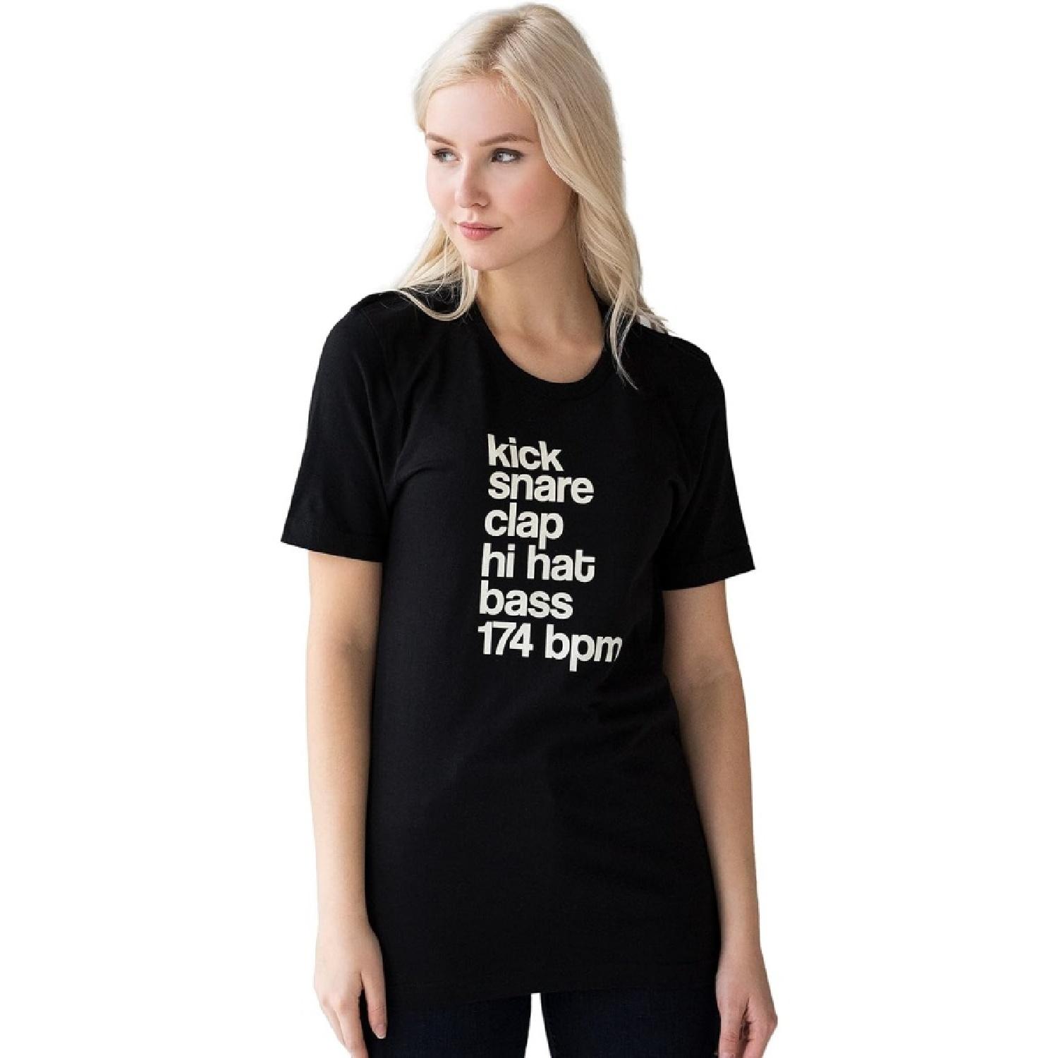 

Strand Clothing DJ T Shirt - Kick Snare 174 BPM - Drum & Bass Producer Printed Women s Men s Tee Top XXXXXL чорний