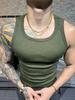 Men's Summer Ice Silk Ribbed Slim Fit Sleeveless Sports Vest