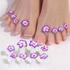 Soft Non-pinch Toe Separators 8 Pcs Reusable Plastic Cute Flower Pearl Designs for Long Time Pedicure Nail Polish