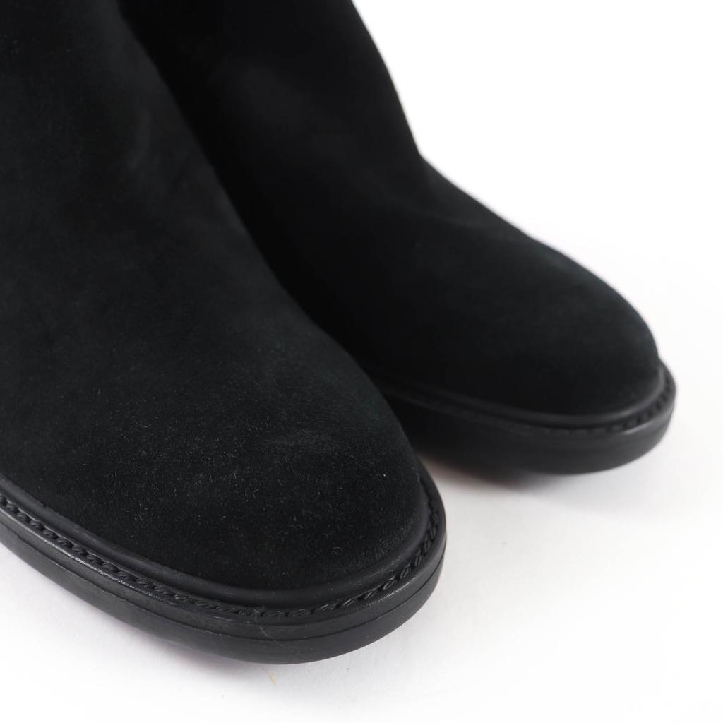 Excellent GUCCI short boots GG pattern back zip suede leather black 36 323550 Used