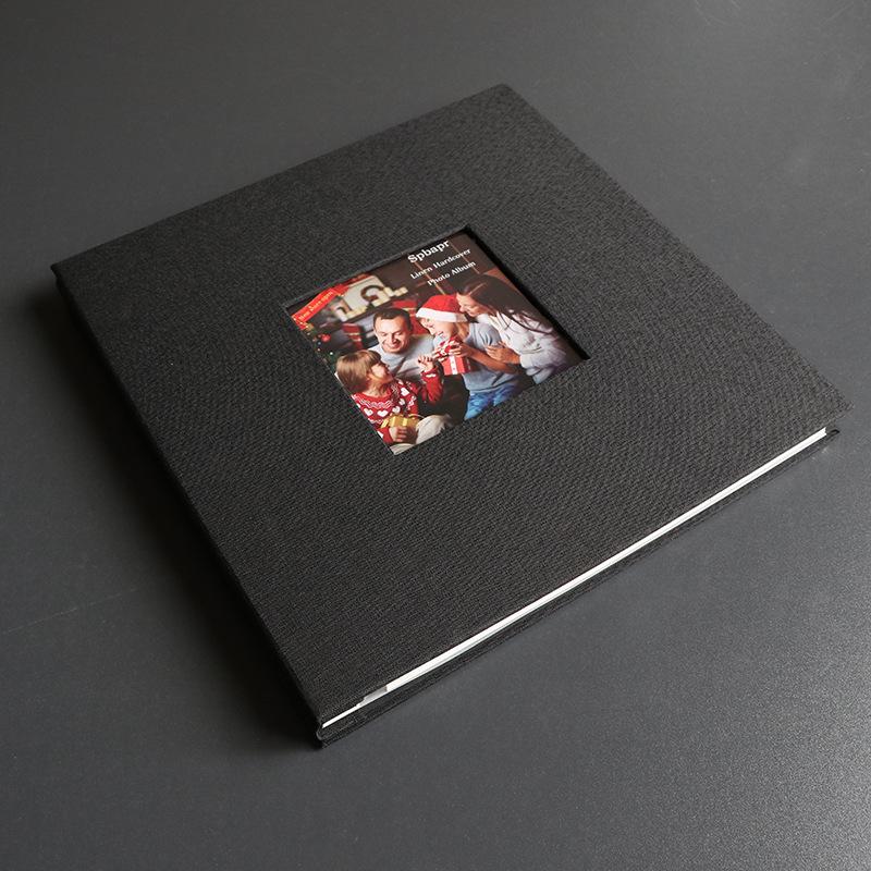 Linen Hardcover Photo Album Front Display Window Acid Free Pages 300 Pockets for Birthday Party Memory Record