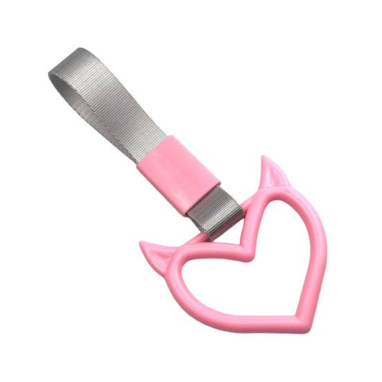 

Кільце-рука Диявольське Серце Кільце-попередження на задній бампер автомобіля Універсальне Потяг Автобус Авто Серцеподібна ручка Ремінець Декорація Автоаксесуари рожевий