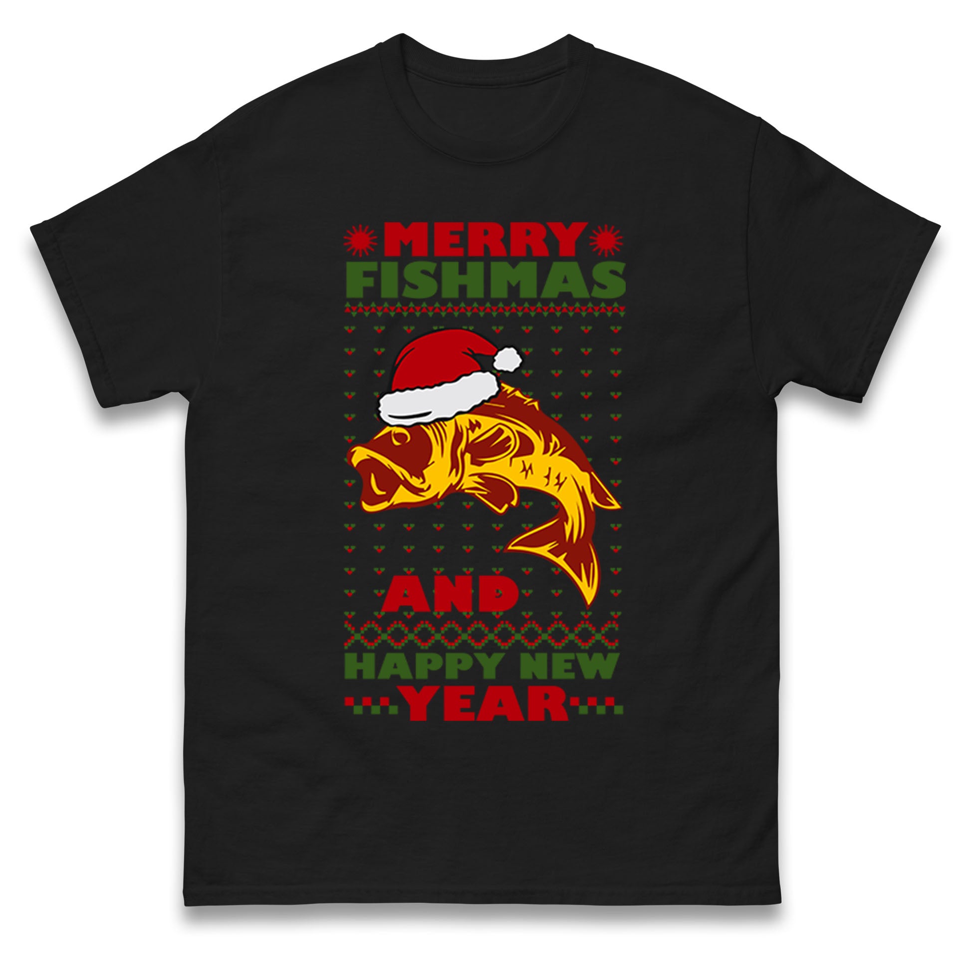 Fishing Christmas Mens T Shirt Womens Tops Tees 3XL