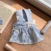 New Japanese-Style Small Dog Dress Bow Tie Striped Pattern Pet Dresses Lace Embroidery Flower Dog Clothes Spring Decor