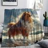 Australian Shepherd Print Flannel Blanket, High quality Comfortable for All Seasons, Home Decor, Warmth and Comfort, Perfect for Christmas Gifts