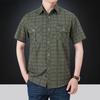 Herren Baumwoll Kurzarmhemd Streetwear Mode Sommer Revers Übergroß Business Kariert Lässig Oberteile