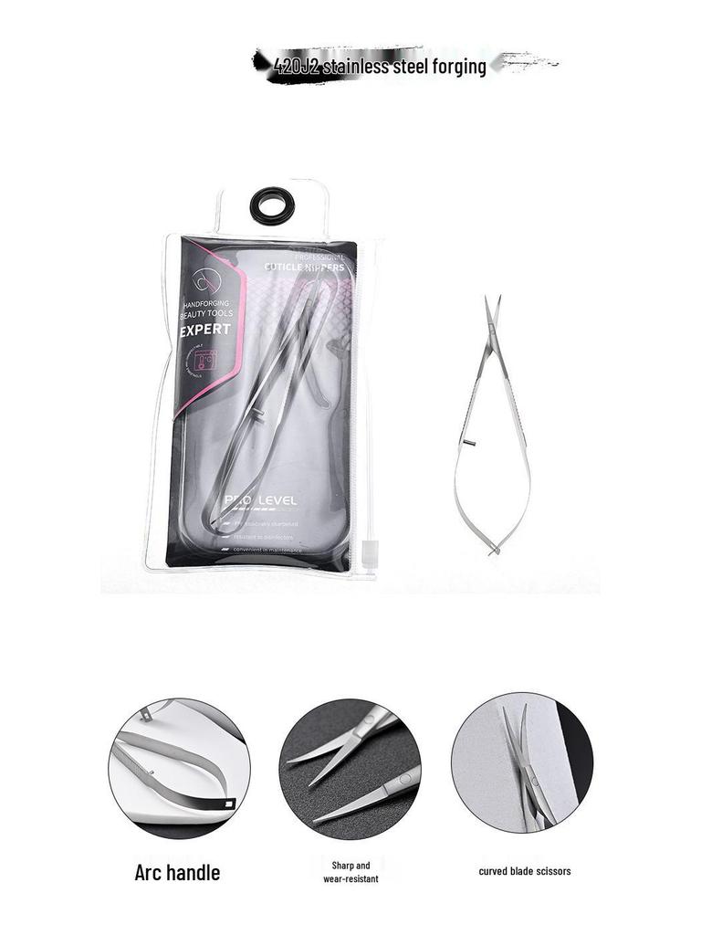 Stainless Steel Russian Swallowtail Cuticle Nipper with Thin Curved Tip – Multifunctional Manicure Tool