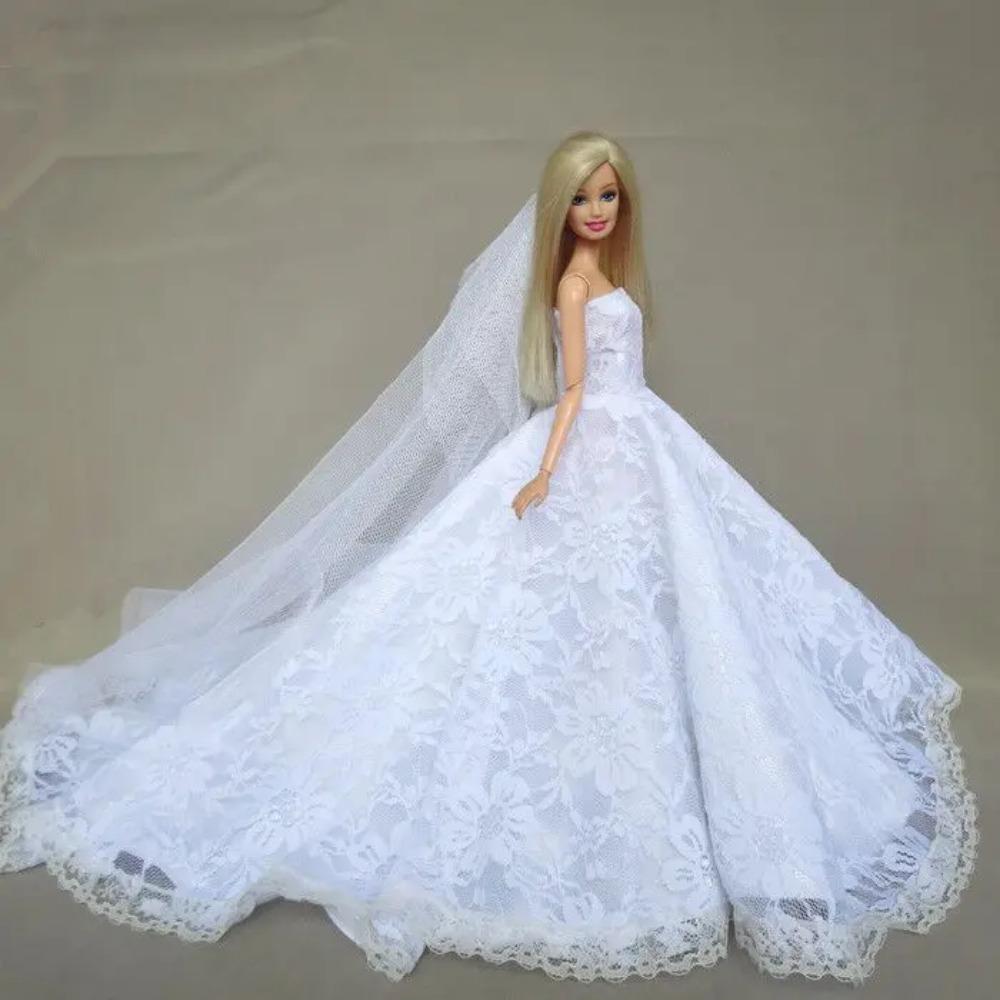 

для барбі біла сукня bjd лялька одяг аксесуари BJD Принцеса Делюкс шлейф весільна наречена шлюбна сукня фантазійні іграшки