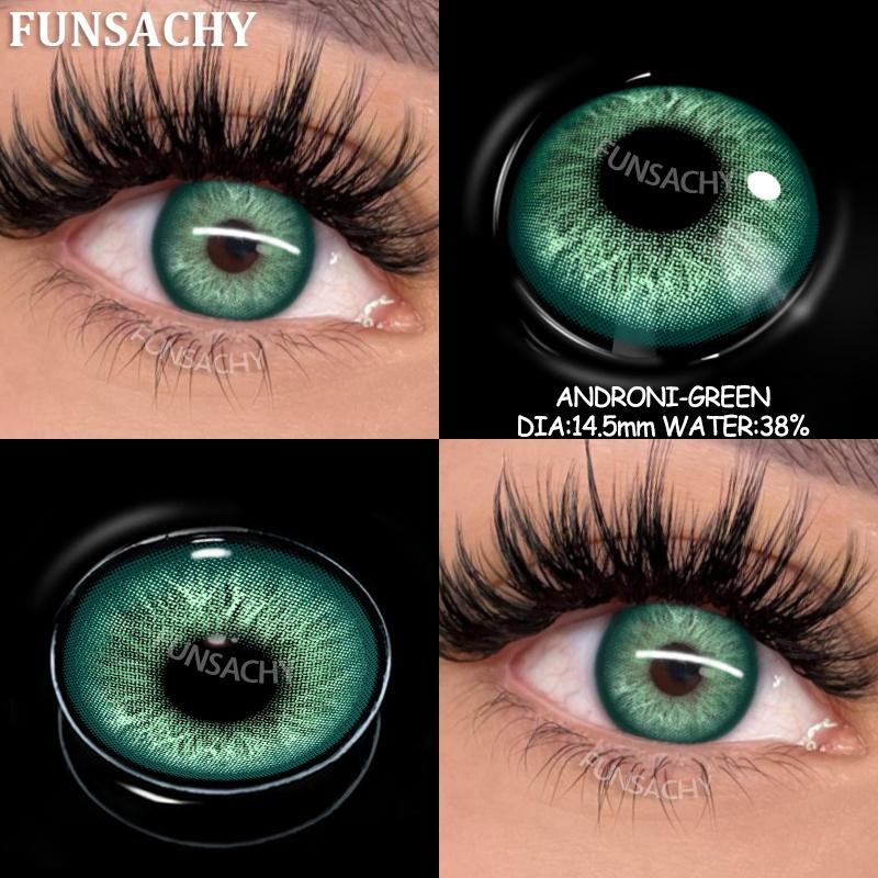 FUNSACHY 1 Pair Coloron Contacts Lens Yearly Use Natural Black Korean Brown Eyes Contact Pupils Cosmetics Fashion Softlen Yearly