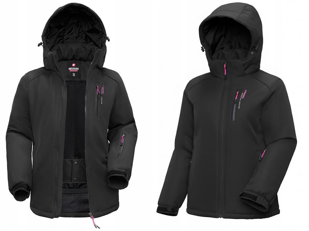 Women's Ski Suit Two Colours Winter Warm With Hood 3Xl Black + Pants
