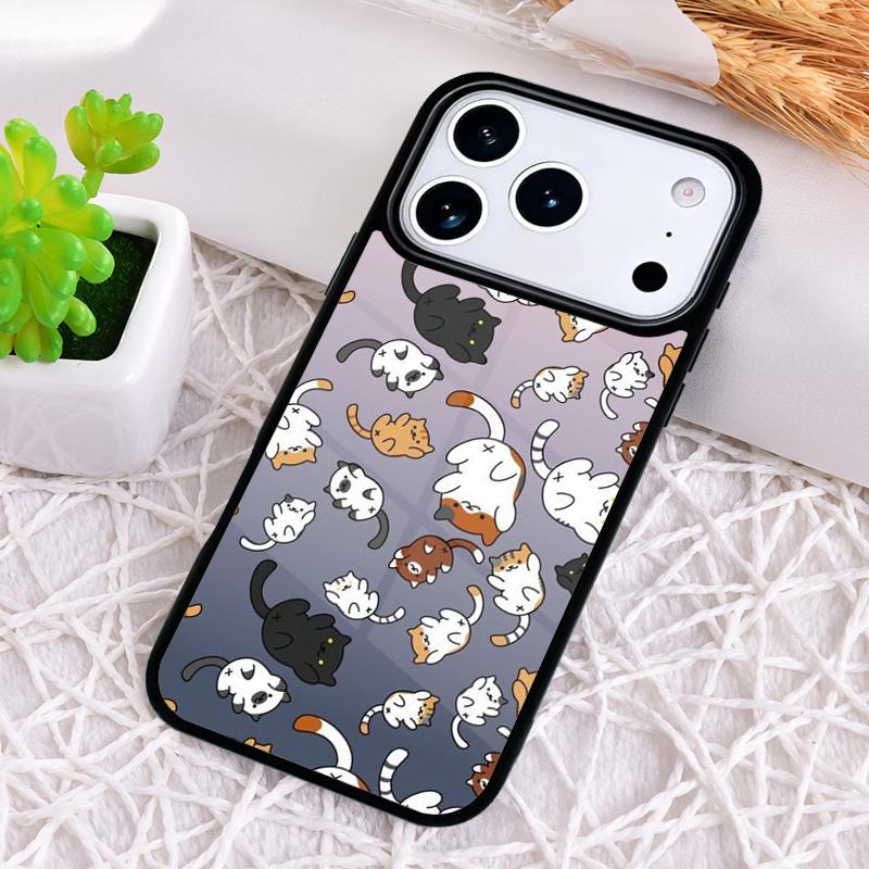 Funny Cartoon Cat Soft Phone Case for iPhone 17 Air 16 15 11 12 14 13 Pro Max Shockproof Cover
