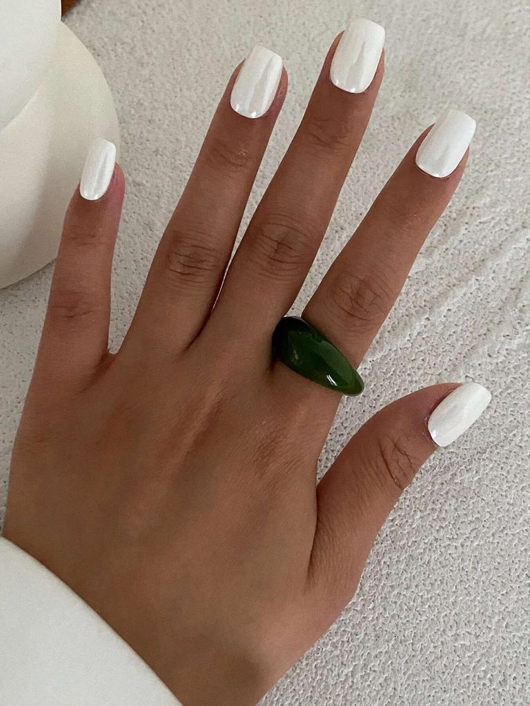 Ingemark Y2K Boho Smooth Resin Finger Rings for Women Trend 2025 New Fashion Simple Geometric Rings Aesthetic Daily Jewelry Gift