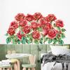 Romantic Red Roses and Green Plants Wall Sticker for Valentine Day Home Decor Bedroom Hallway Entrance