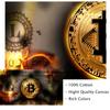 Abstract Burning Bitcoin Canvas Painting Money Dollar Poster and Prints Wall Art Pictures for Living Room Home Decoration