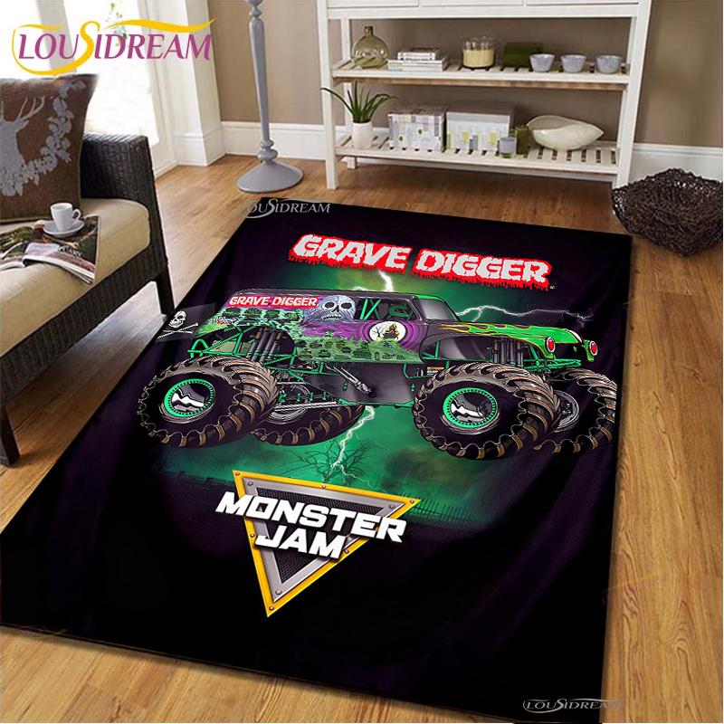 Monster Jam Truck Game Carpet for Living Room Bedroom Rug Kitchen Kids Door Unslip Floor Mat Birthday gift photography props Rug