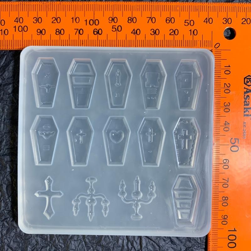 Halloween Silicone Resin Mold Tiny Coffin Shape Mold Filling Craft Quicksand Filler Resin Mold Making Handmade Craft