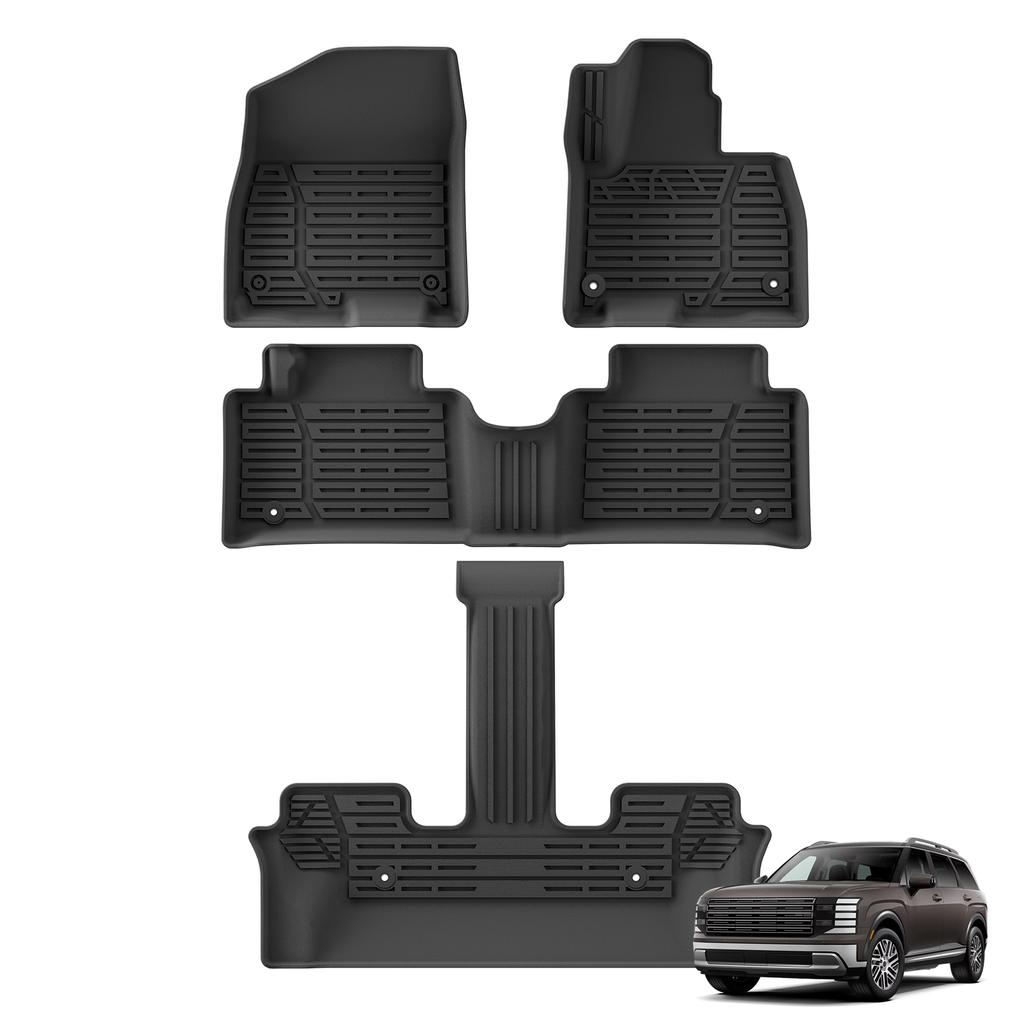 Right Drive for Hyundai Palisade Hybrid 7Seats 2026 (Not Fit Fuel Version) TPE Car Floor Mats Cargo Liner Trunk Pad Waterproof