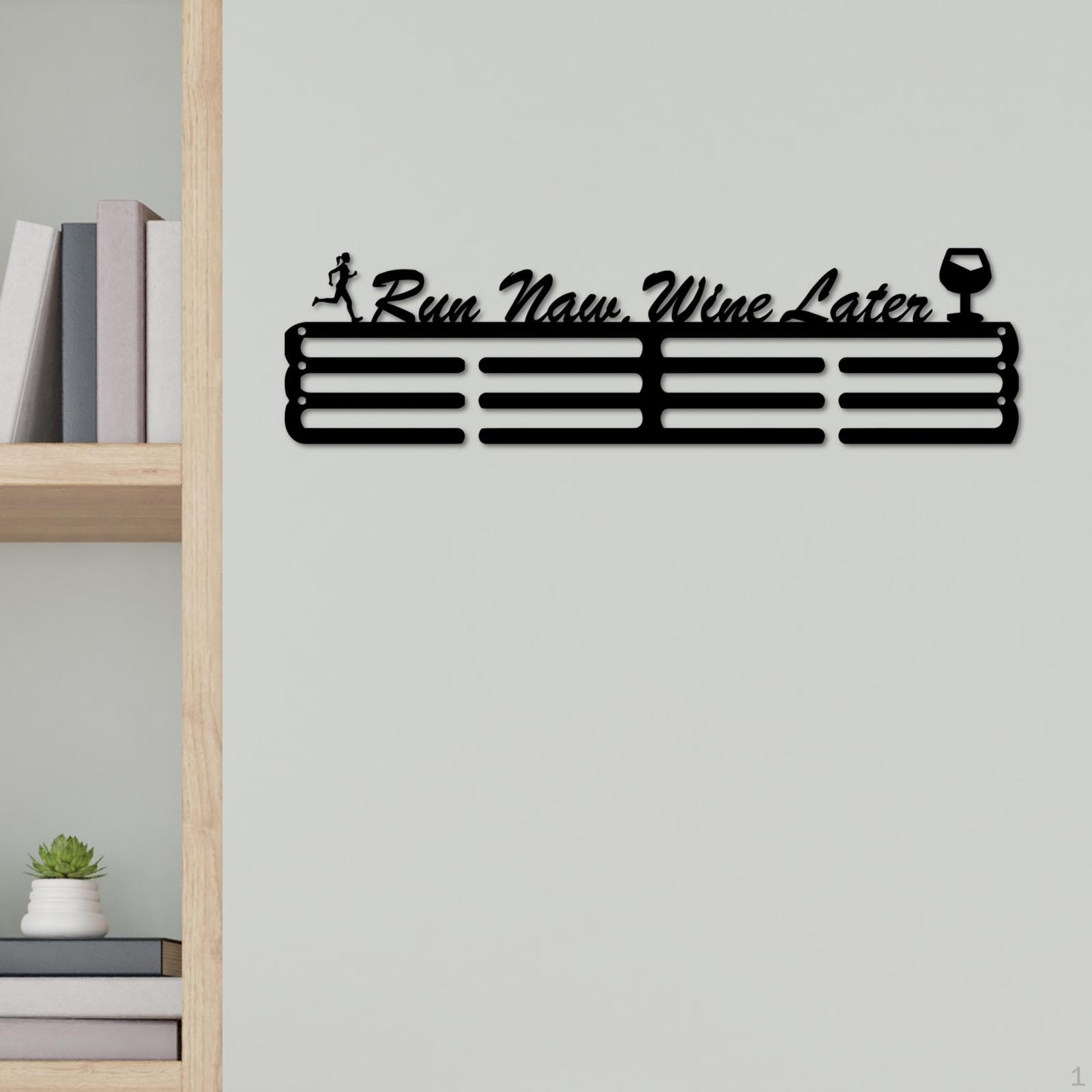 

Medal Hanger Display Metal Awards Rack Race Bibs Holder Runner Wall Mounted for Round Trophy