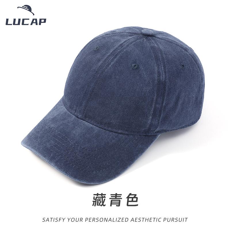 

Baseball cap plus LOGO embroidery heat transfer four-season versatile sunshade and sunscreen to show the face, small baseball cap customization Adjustable Темно-синій