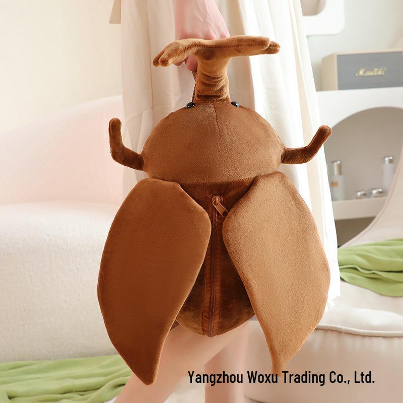 Creative Stag and Rhinoceros Beetle Plush Toy Backpack